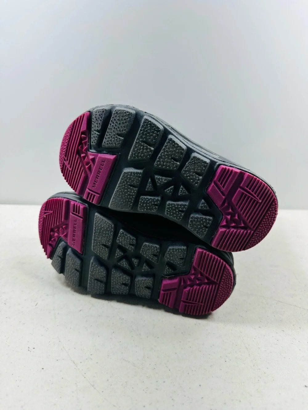 Merrell Gray and Pink Kids Waterproof Snow Boots